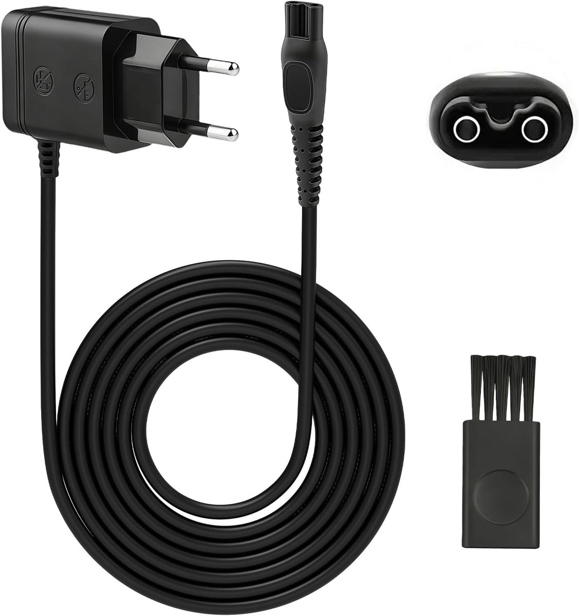 Oplaadbare 15V Adapter voor Elektrische Scheerapparaten, Compatibel met HQ8505 Series, Scheeraccessoires en Baardtrimmer Kabel met Scheerborstel