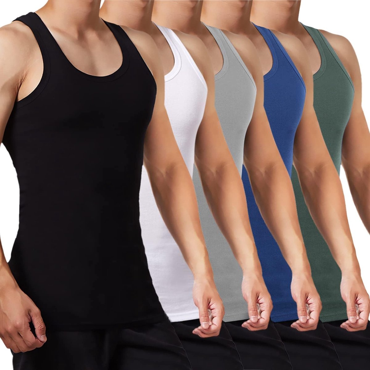 Tanktop voor Heren, Set van 3, Tanktop van 100 Katoen, Fijne Rib
