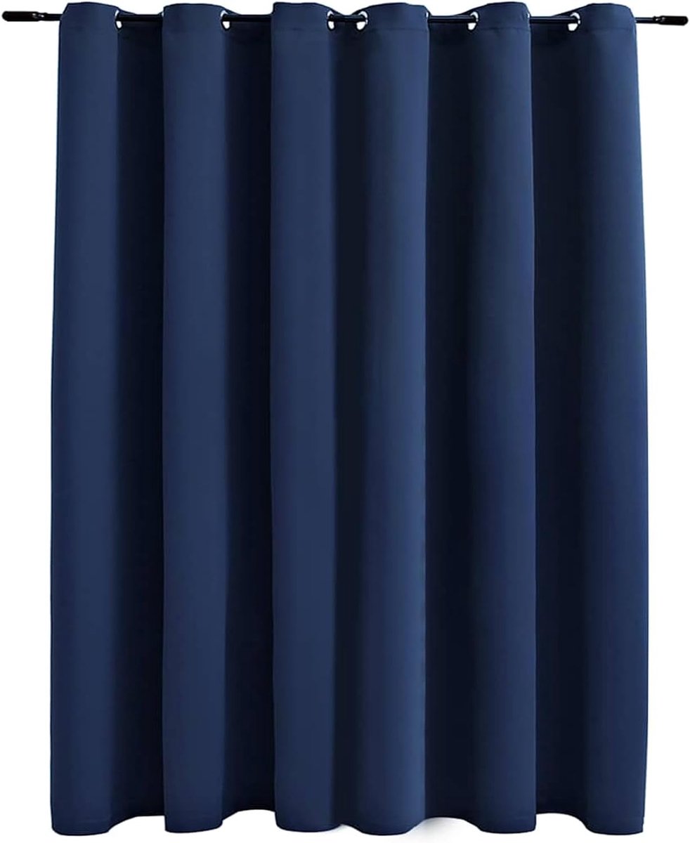 Verduisteringsgordijn met metalen ogen, blauw, 290 x 245 cm