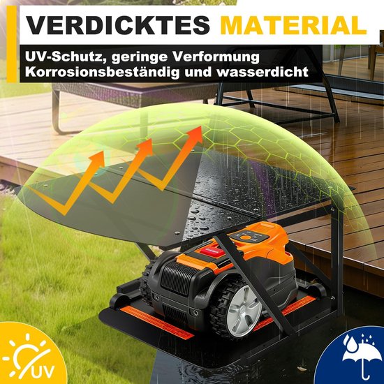 Robotmaaier Garage - Maaiers Overkapping - Gazon Onderhoud - Weerbestendig Frame - 77 x 67 cm - Zwart — afbeelding 3