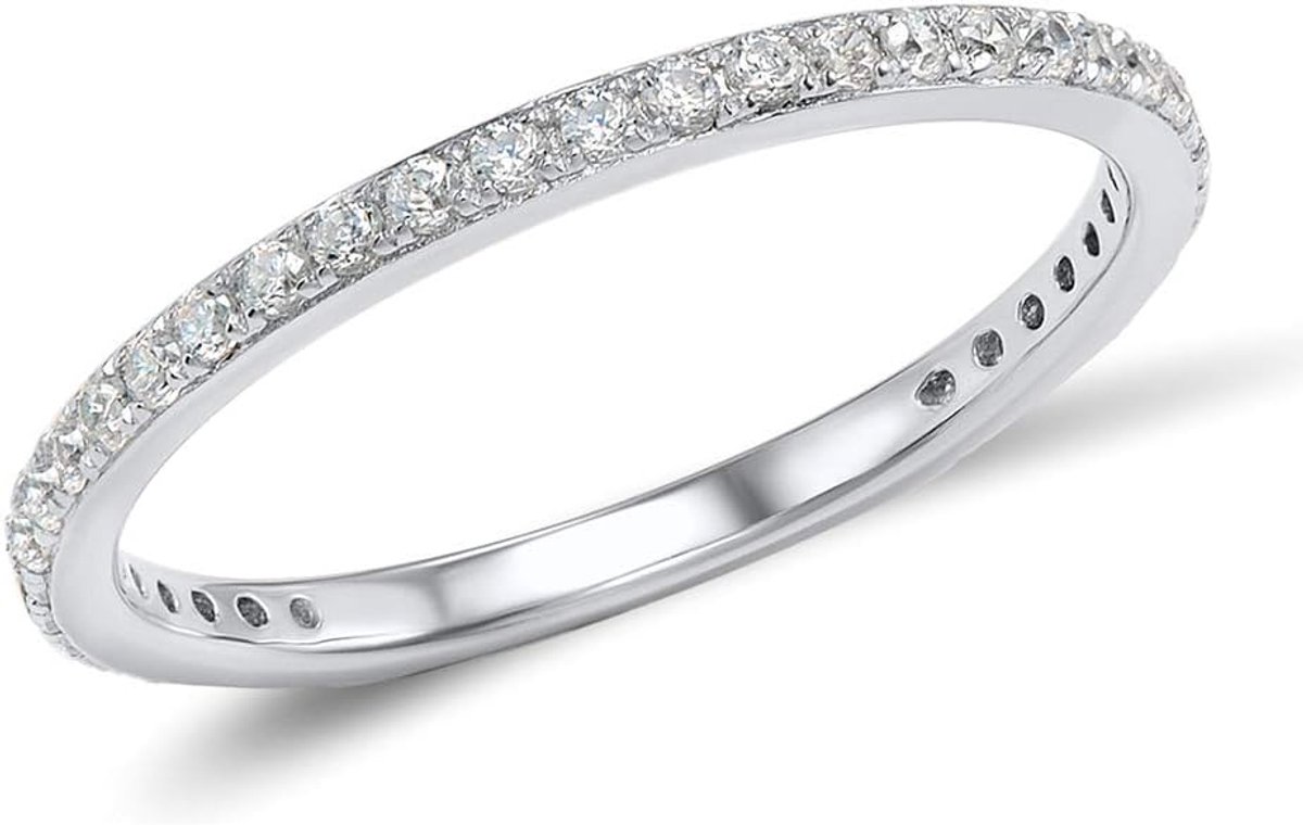 Magere sterling zilveren bandring voor dames, kleurrijke ringset met