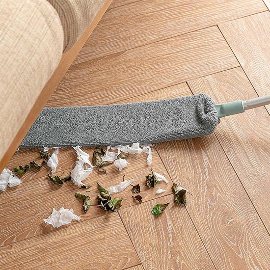 Microvezel Stoffer - Telescopische Borstel - Stof Verwijderen - Flexibele Kop - 54-96 cm - Grijs — afbeelding 3