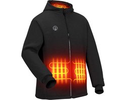 Verwarmde Hoodie - Elektrische Pullover - Warm Blijven - App Bediening - Met 15000mAh Batterij - Zwart