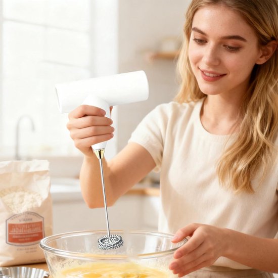 Elektrische Mixer - Eierklopper Opschuimer - Koffie Opschuimen - Draadloos en Afneembare Batterij - 33 x 81 x 33 cm — afbeelding 3