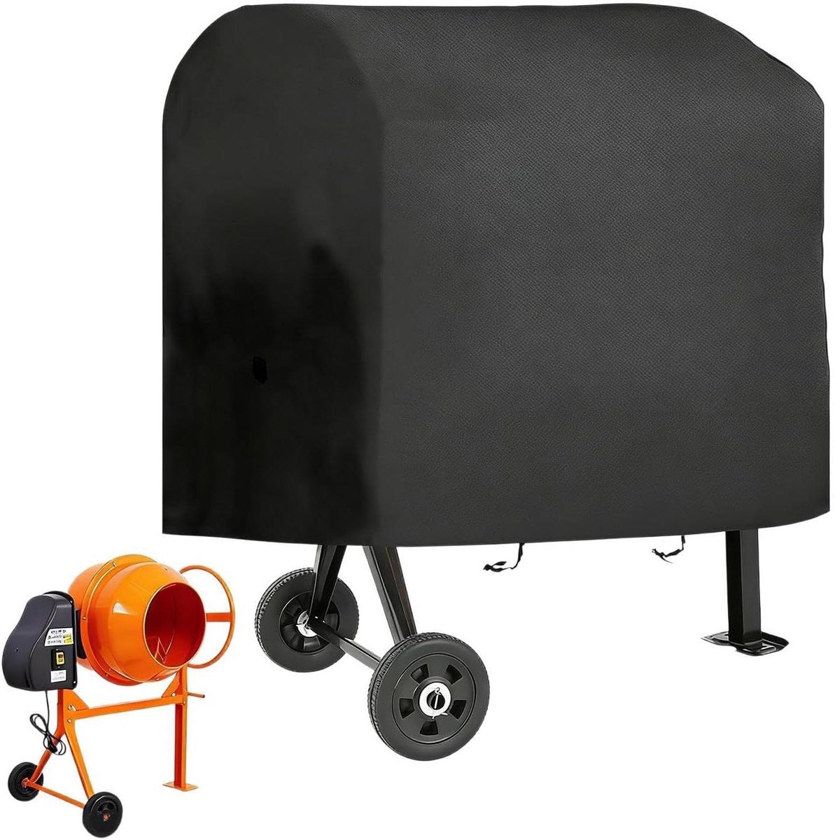 Betonmixer Afdekhoes - Betonmolen Beschermhoes - Apparatuur Beschermen - Waterdicht en UV-bestendig - 130x80x110 cm - Zwart