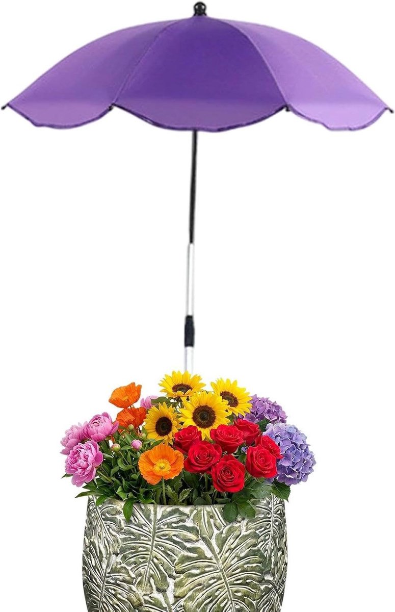 Parasol voor planten - Plantenscherm Paraplu - Planten Beschermen - In hoogte verstelbaar - 65 cm diameter - Zwart