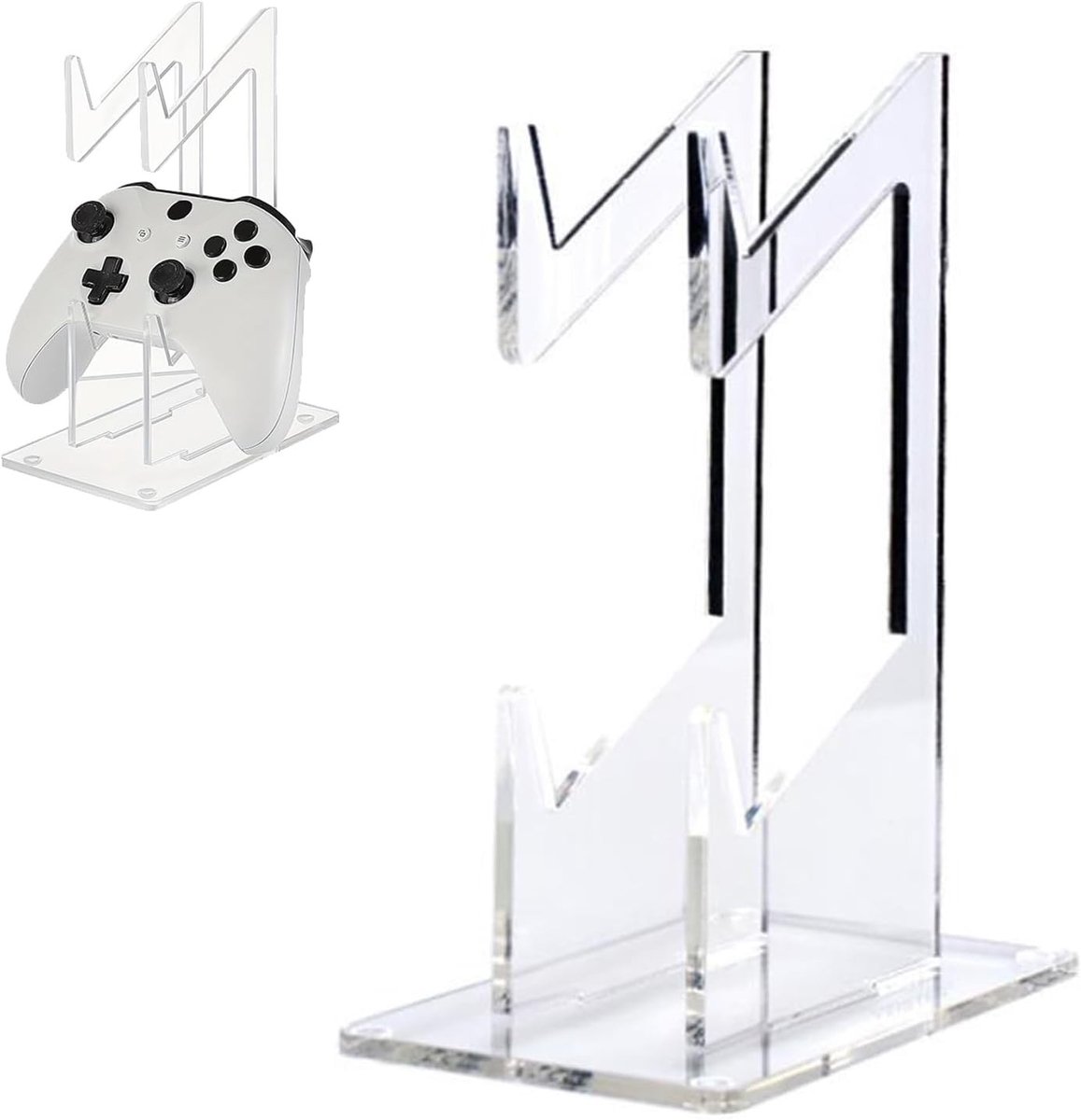 Gaming Headphone Stand en Controller Holder - Acrylic Desk Organizer met 2 Niveaus voor Headsets en Controllers