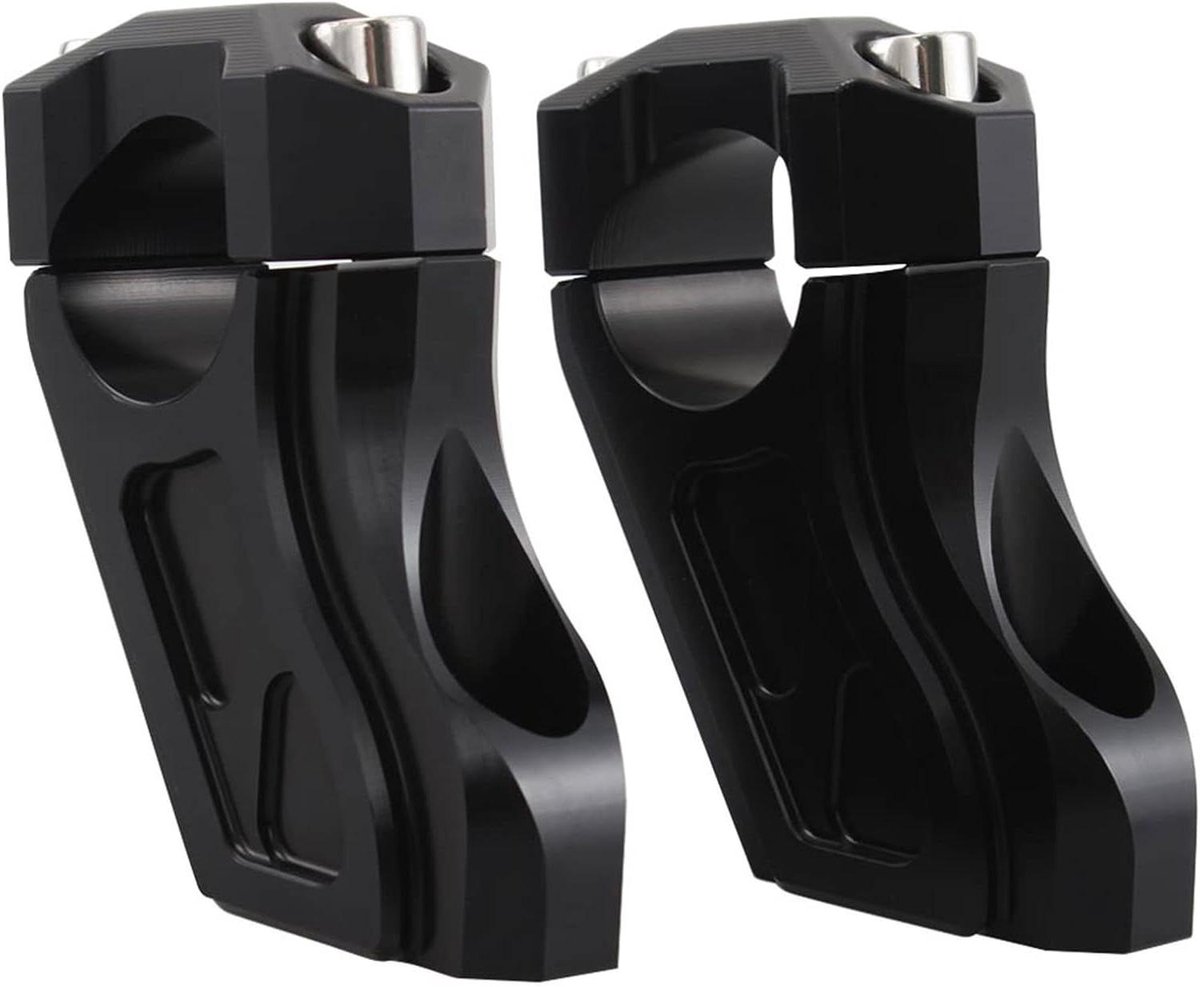 Stuur Riser Adapter - Stuurverhoger Motorfiets - Comfortabeler Rijden - Verhoogt 25mm - 10mm naar achteren - Zwart