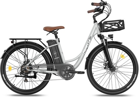 Fafrees Elektrische Fiets - 36V 25AH Accu - Actieradius Tot 120 Km- Elektrische Stadsfiets -Shimano 7 Versnellingen - LCD Display - Mechanische Schijfremmen - City Commuter E-Bike - Grijs van FAFREES — afbeelding 2
