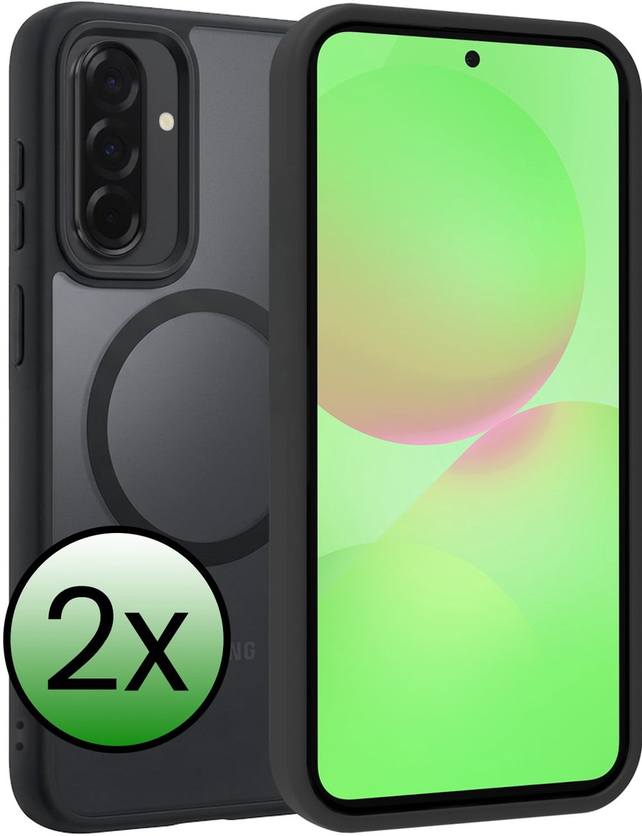 Hoesje 2 Stuks - Geschikt voor Samsung Galaxy A36 - Magsafe Compatible - Sterk & Shockproof - Back Cover - Shock Proof Case - Telefoon Hoes - Zwart