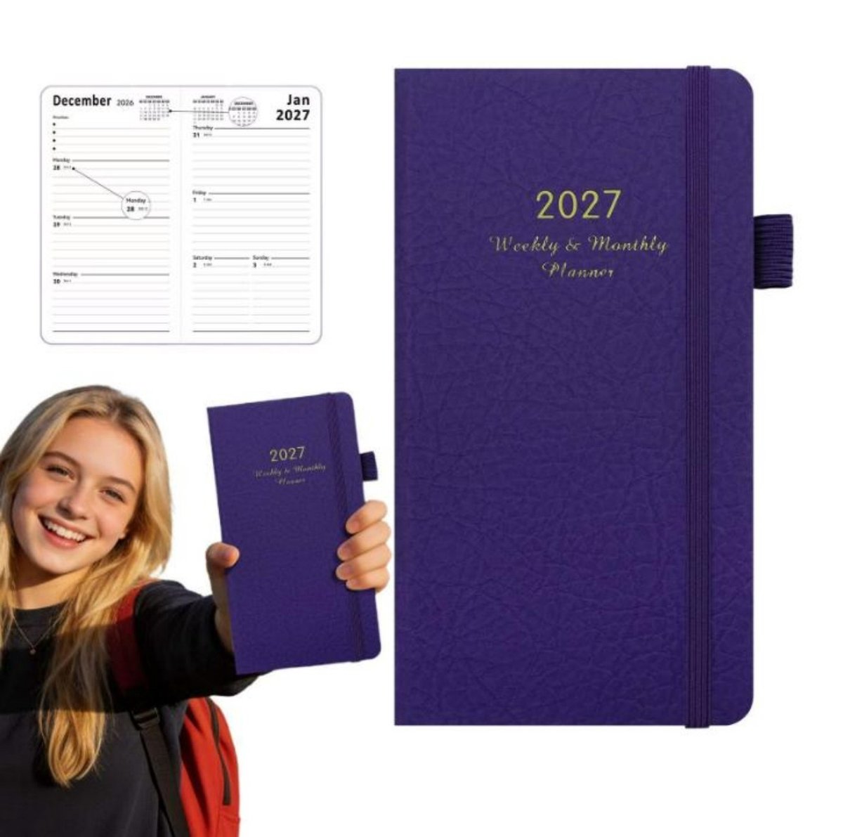 Weekplanner 2027 - 18*10 cm - 72 vellen/144 pagina's - Planningsnotitieboek - Draagbare planningshandleiding - Weeknotitieboek - Tijdmanagementnotitieboek - Jaarplanningsnotitieboek - Notitieboek - Planningshandleiding