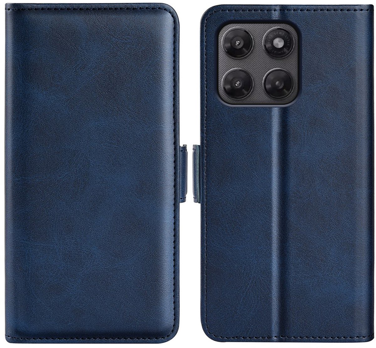 MobyDefend Hoesje - Geschikt voor Motorola Moto G37 Power - Luxe Wallet Book Case (Sluiting Zijkant) - Blauw