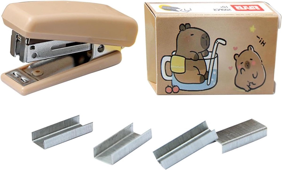 Desktop nietmachine - Handnietmachine Kantoor - Papier Nieten - Schattig Dierontwerp - 10 x 8 cm - Meerkleurig