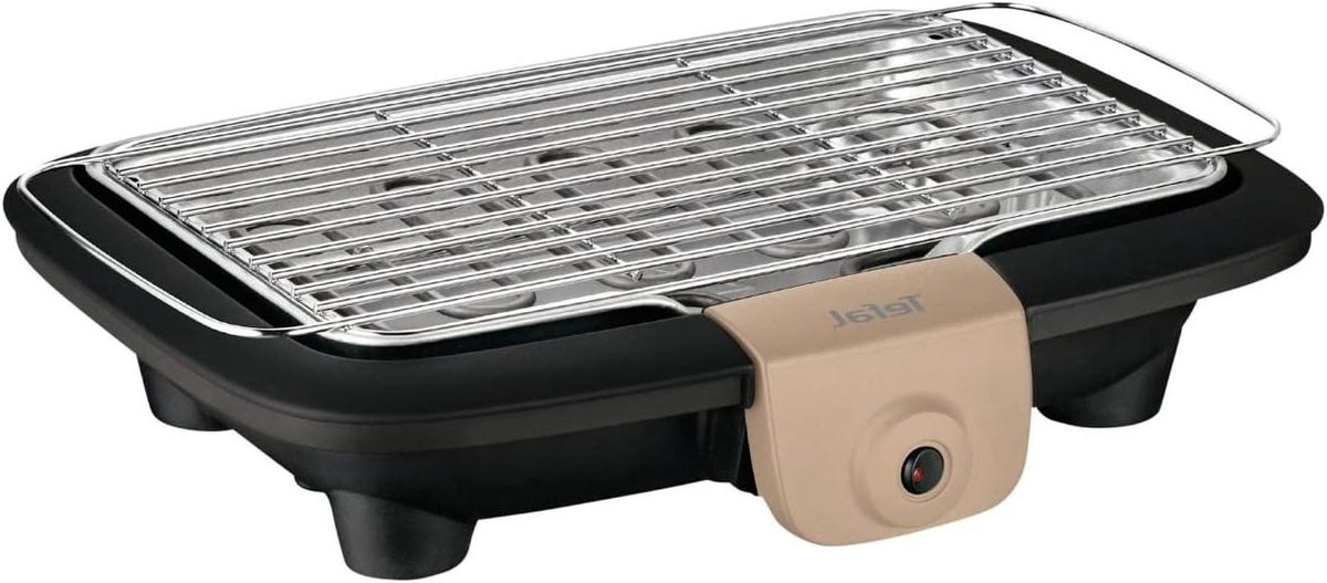 Elektrische Grill - Binnengrill Bakplaat - Binnen Grillen - Slijtvast Roestvrij Staal - 2300 Watt - Zwart Taupe