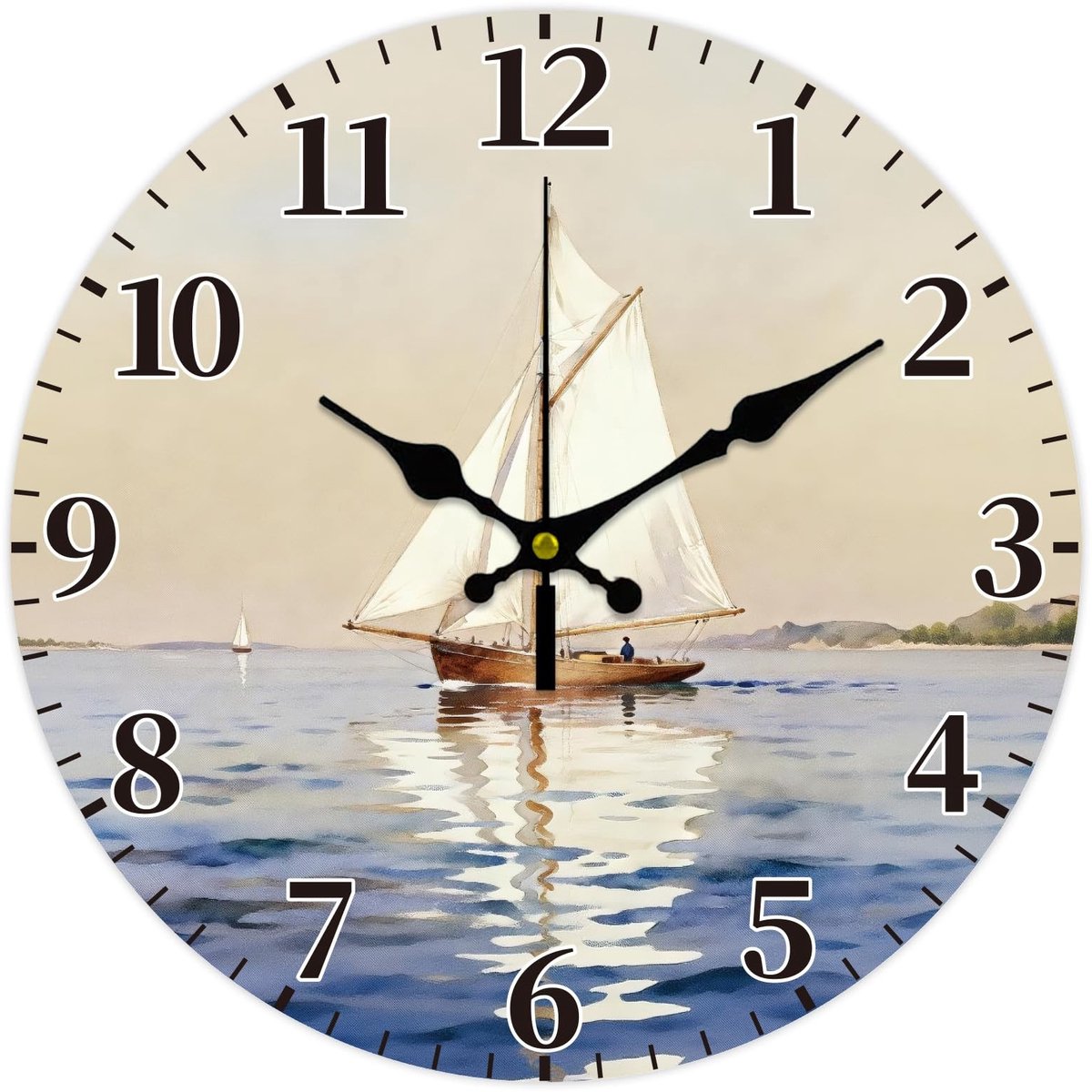 Omgoods - Wandklok Zeilboot Thema - Stille Rond Fiberglas Klok