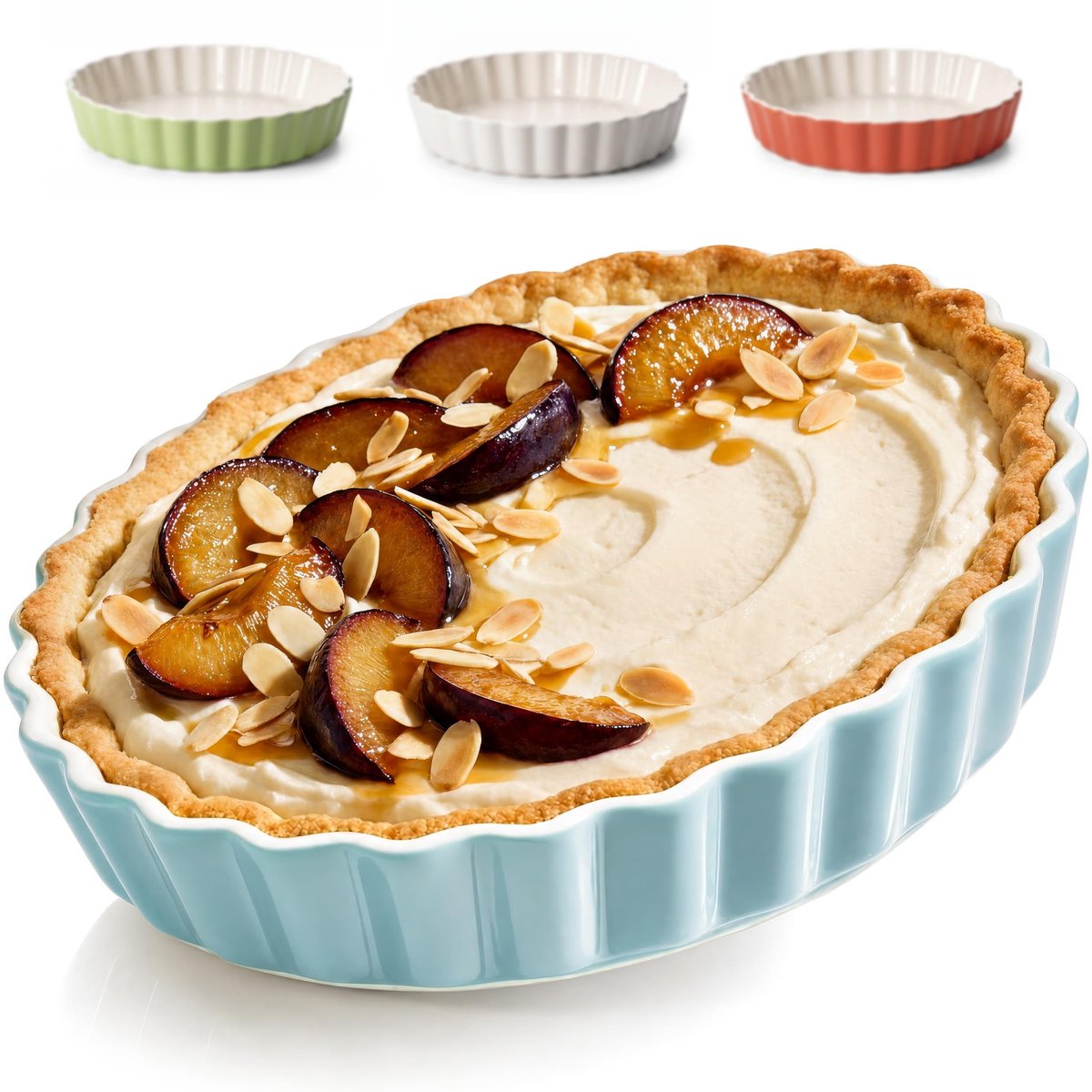 Omgoods - Keramische Cakevorm 28 cm - Hoge Rand voor Quiche & Taart - Anti-aanbak Coating