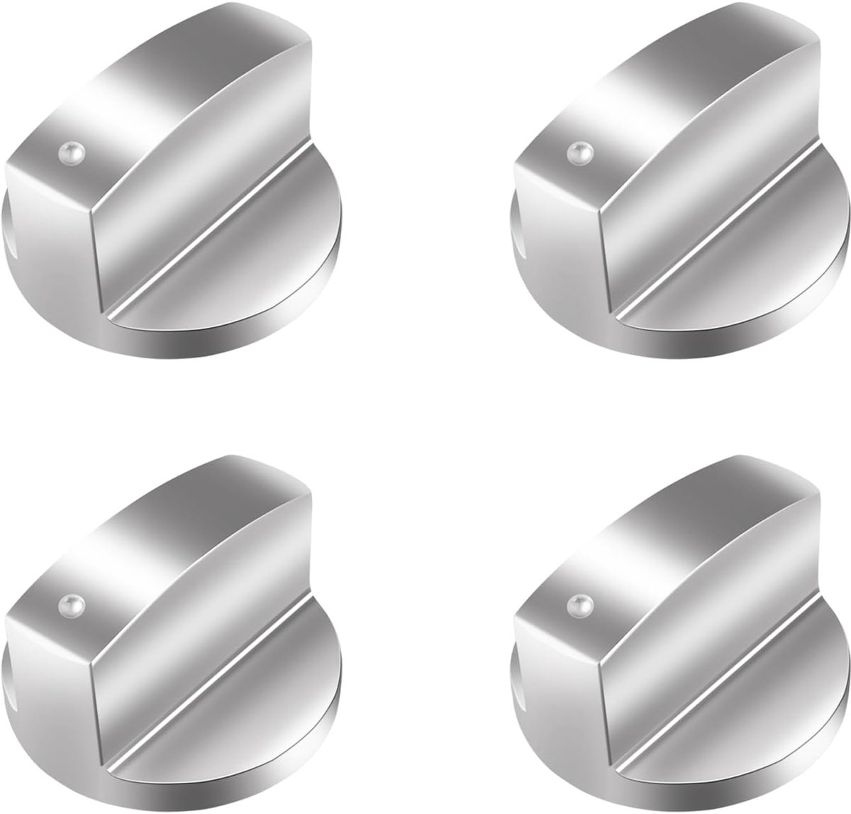 Knoppen voor keuken, universele bediening, 6 mm, gasknoppen voor oven, keuken, gasfornuis, zilverkleurig
