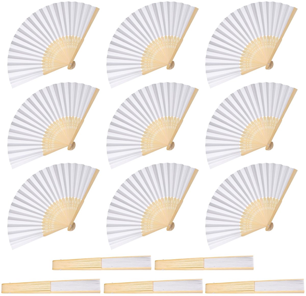 Omgoods - 14 Stuks Vintage Wedding Handfans voor Bruiloften en Feestjes