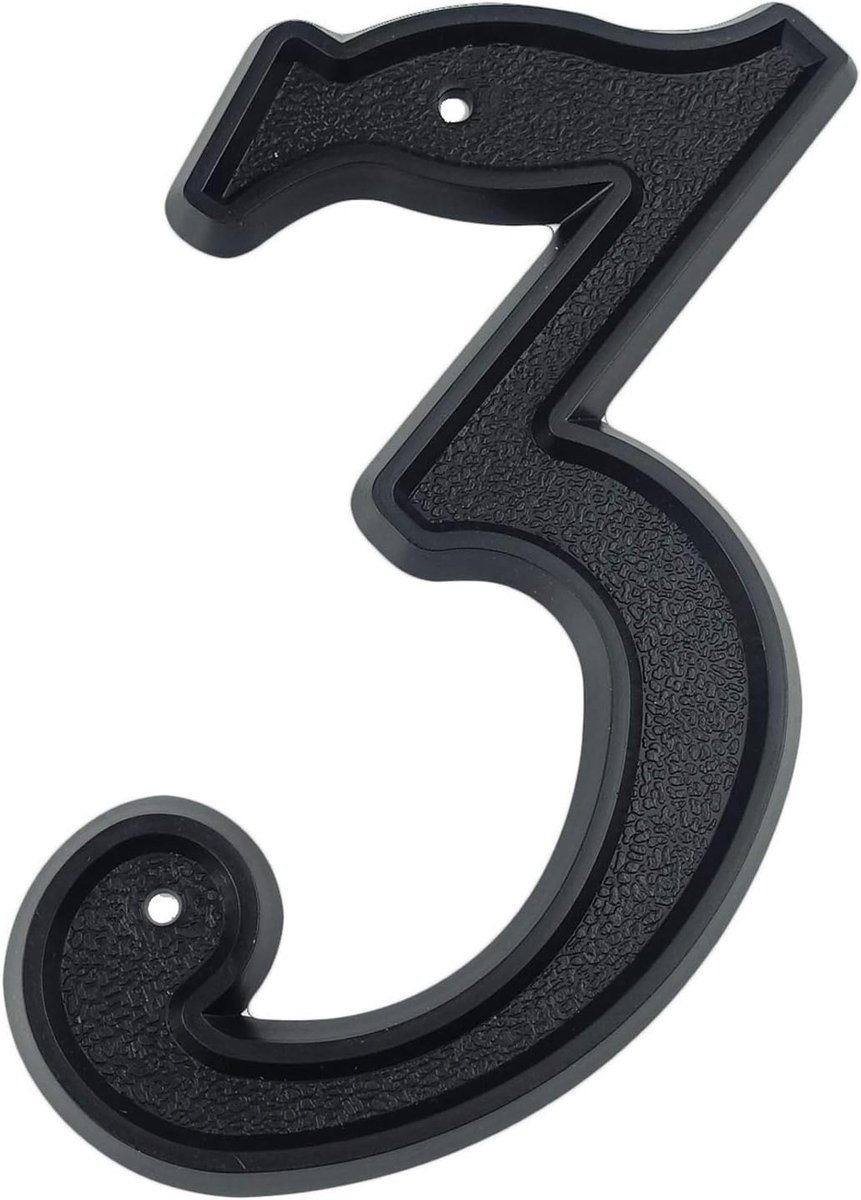 5,5 inch (139mm) huisnummer moderne deurnummers straat huisadres cijfers, zwart ABS kunststof (3)