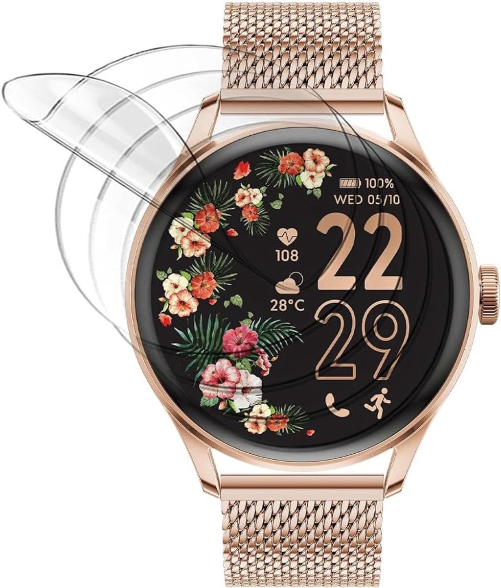 6 stuks Hydrogel displaybeschermfolie voor Ice Watch ICE Smart 2,0 Runde 1,2 inch, zachte TPU-schermbescherming, flexibele HD-folie, gelfilm voor smartwatch, aanraakgevoeligheid