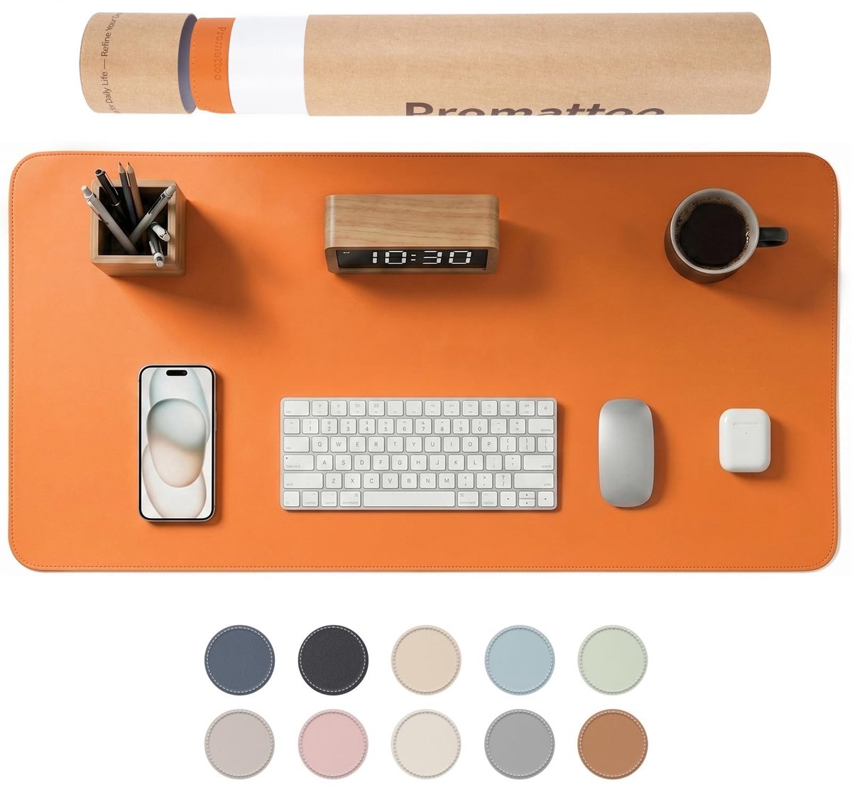 Omgoods - Oversized Desk Mat met Premium Cadeauverpakking - Vegan Lederen Waterdichte Laptopmat - Sunset