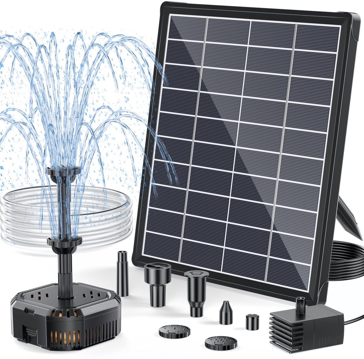 Omgoods - Solar Fountain met Filter voor Vijvers en Vogelbaden - 6.5W Zonne-energie