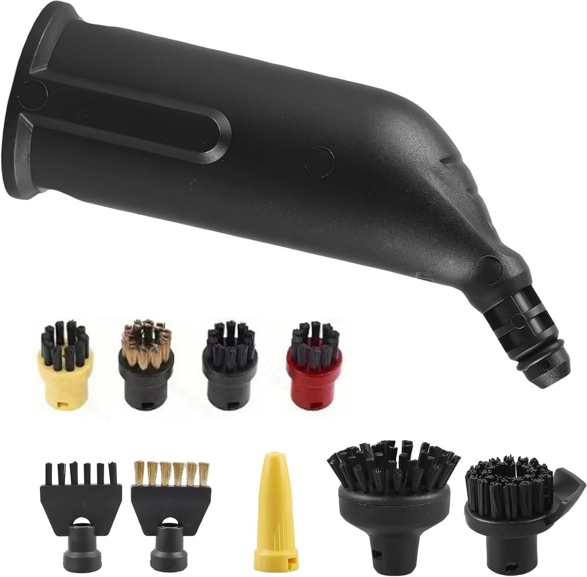 Accessoires voor stoomreiniger, compatibel met Kärcher SC1 SC2 SC3 SC4 SC5 stoomreiniger, ronde borstels, spuitmonden, verlengbuizen (10 stuks accessoires)
