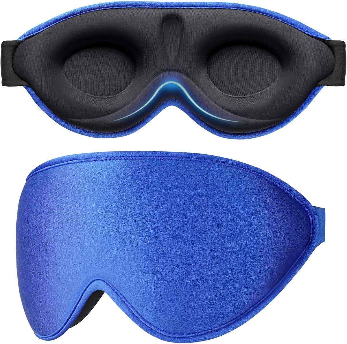 Slaapmaskers voor Mannen en Vrouwen - Nul Oogdruk Oogmasker - 3D Ergonomisch Ontwerp Oogbeweging en Wimpervriendelijk, Uiterst Comfortabel Masker om te Slapen. -Saffierblauw