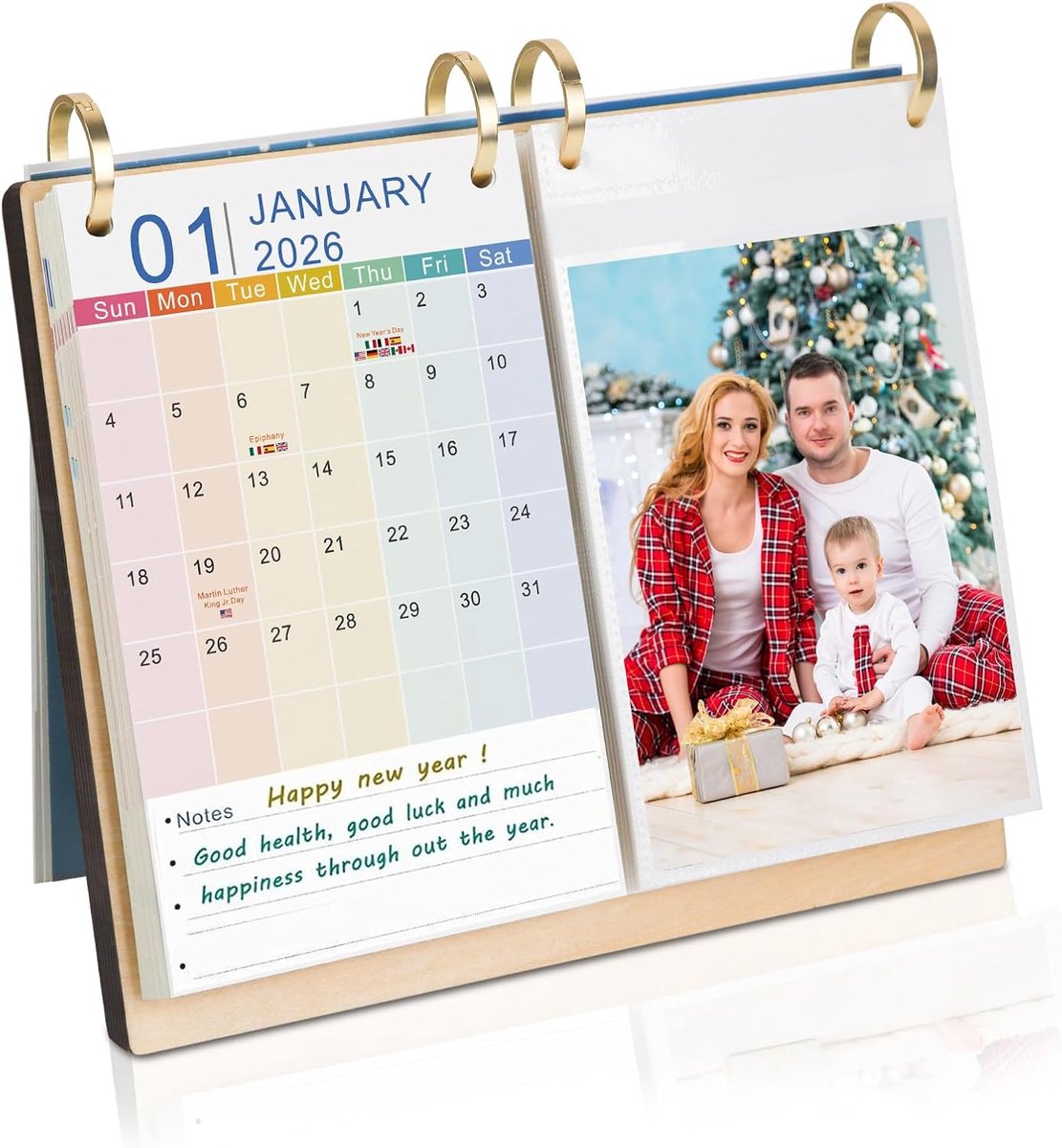 Calendrier photo 2025-2027 pour vos propres photos 10 x 15 cm à insérer Calendrier à personnaliser soi-même