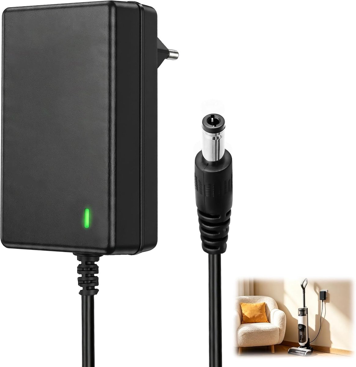 30 V oplader voor stofzuiger Bosch Athlet BCH6ZOOO BBH625M1, netadapter, vervangende oplaadkabel, compatibel met Invictus X7 Zoo Pro Animal VCAS010V25