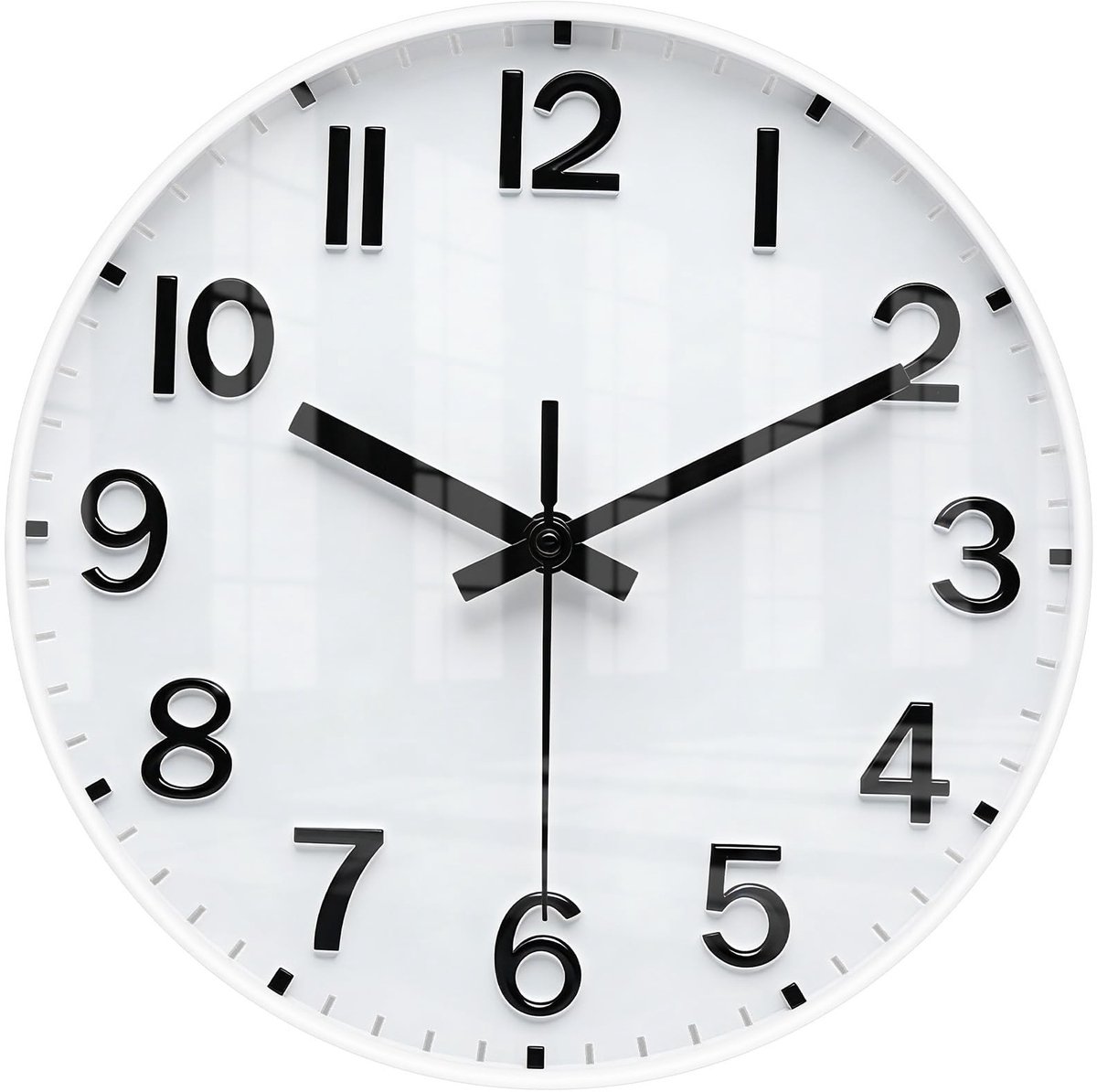 Omgoods - 12 Inch Geluidloze Wandklok met Arabische Cijfers - Decoratieve Klok voor Thuis en Kantoor