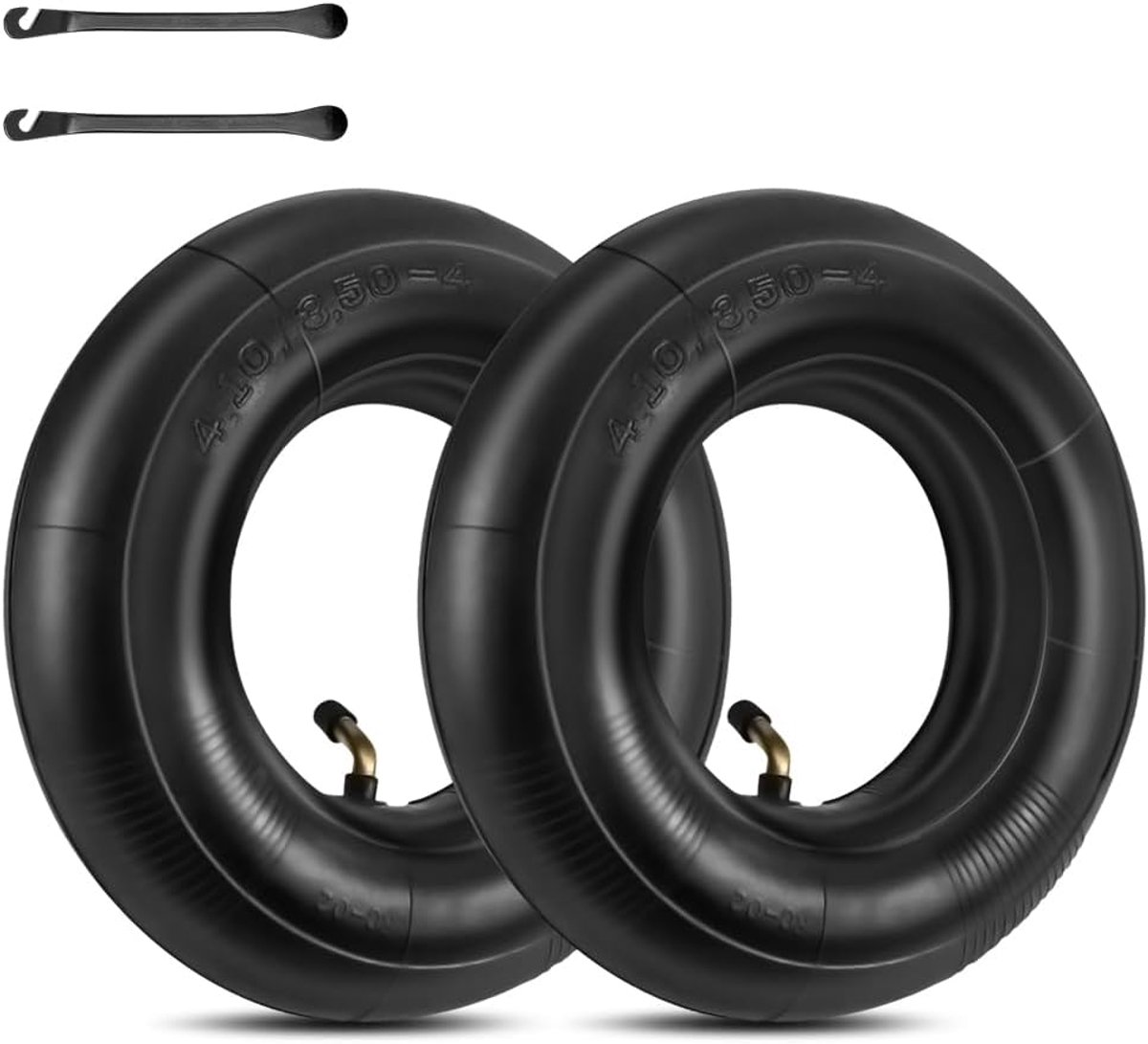 Set van 2 binnenbanden van 4,10/3,50-4 inch, slang voor kruiwagenwiel, slang, bandenslang, hoekventiel, gazontractor voor grasmaaier, steekwagen