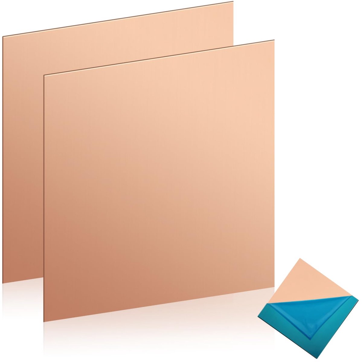 Koperen platen, 100 × 100 × 1 mm, 99% puur koperplaat voor metaalhandwerk, sieraden maken, doe-het-zelvers, sieraden en meer