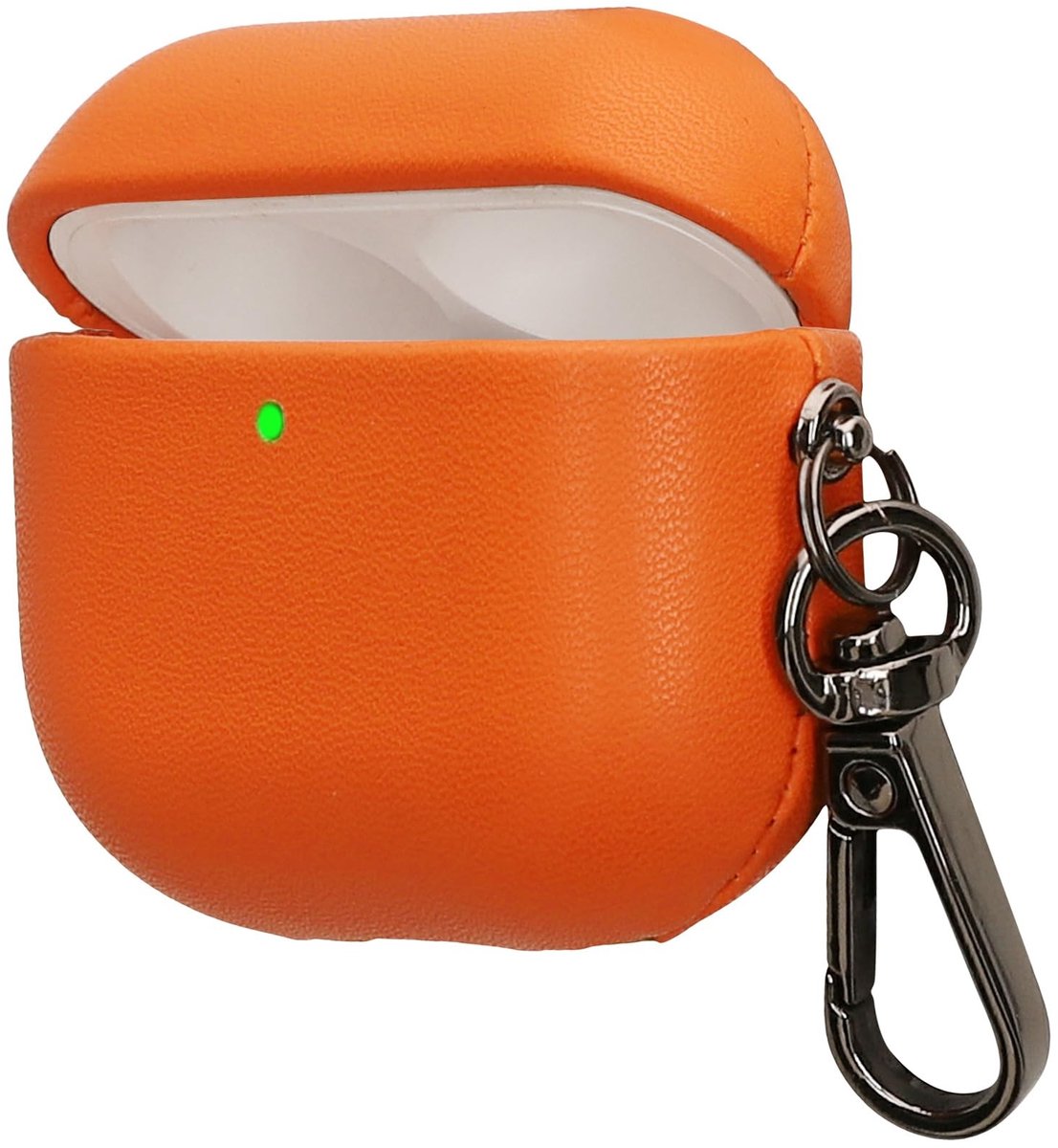 Omgoods - Faux Leather Case voor Apple Airpods 4 - Slimme Bescherming in Oranje