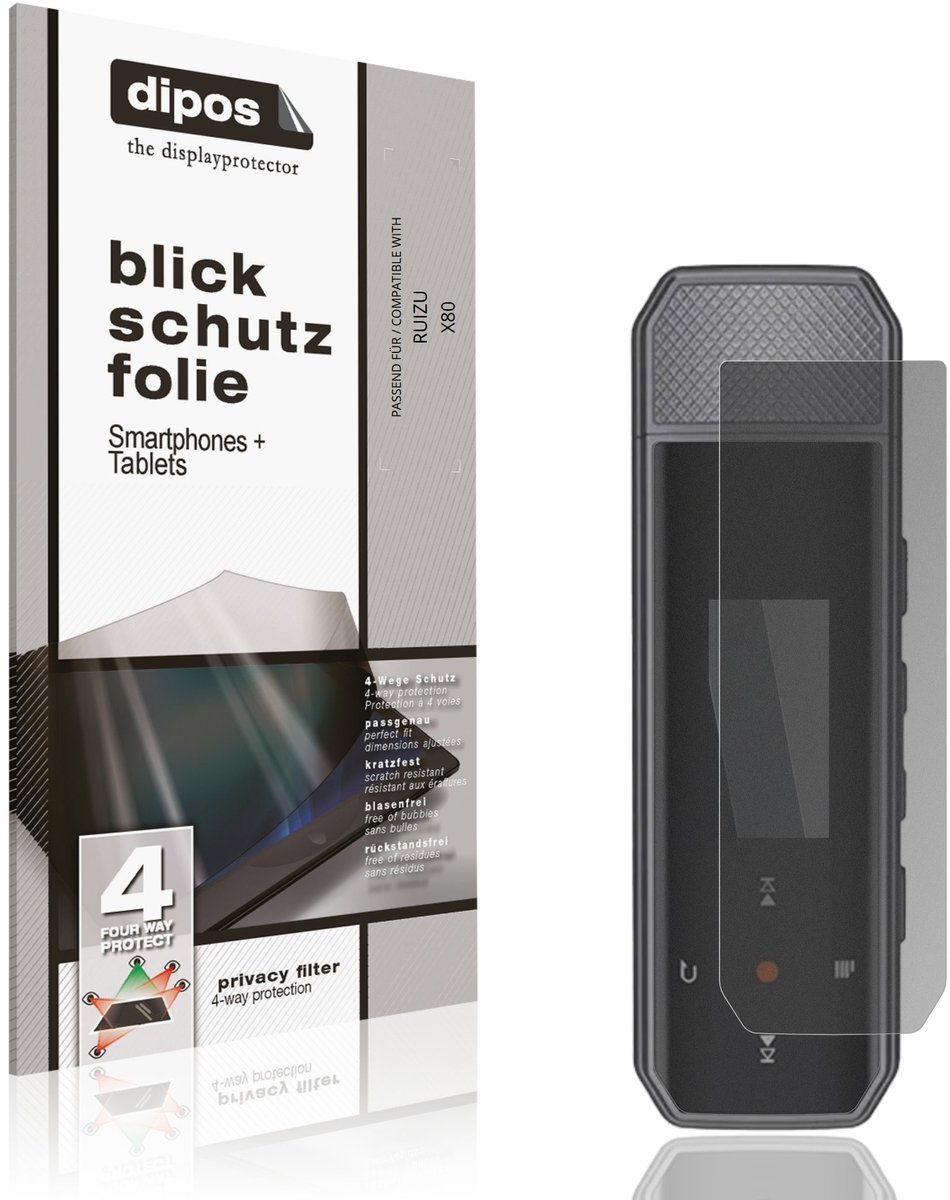 dipos – Matte Privacy Screenprotector geschikt voor RUIZU X80 | Anti-Spy Beschermfolie