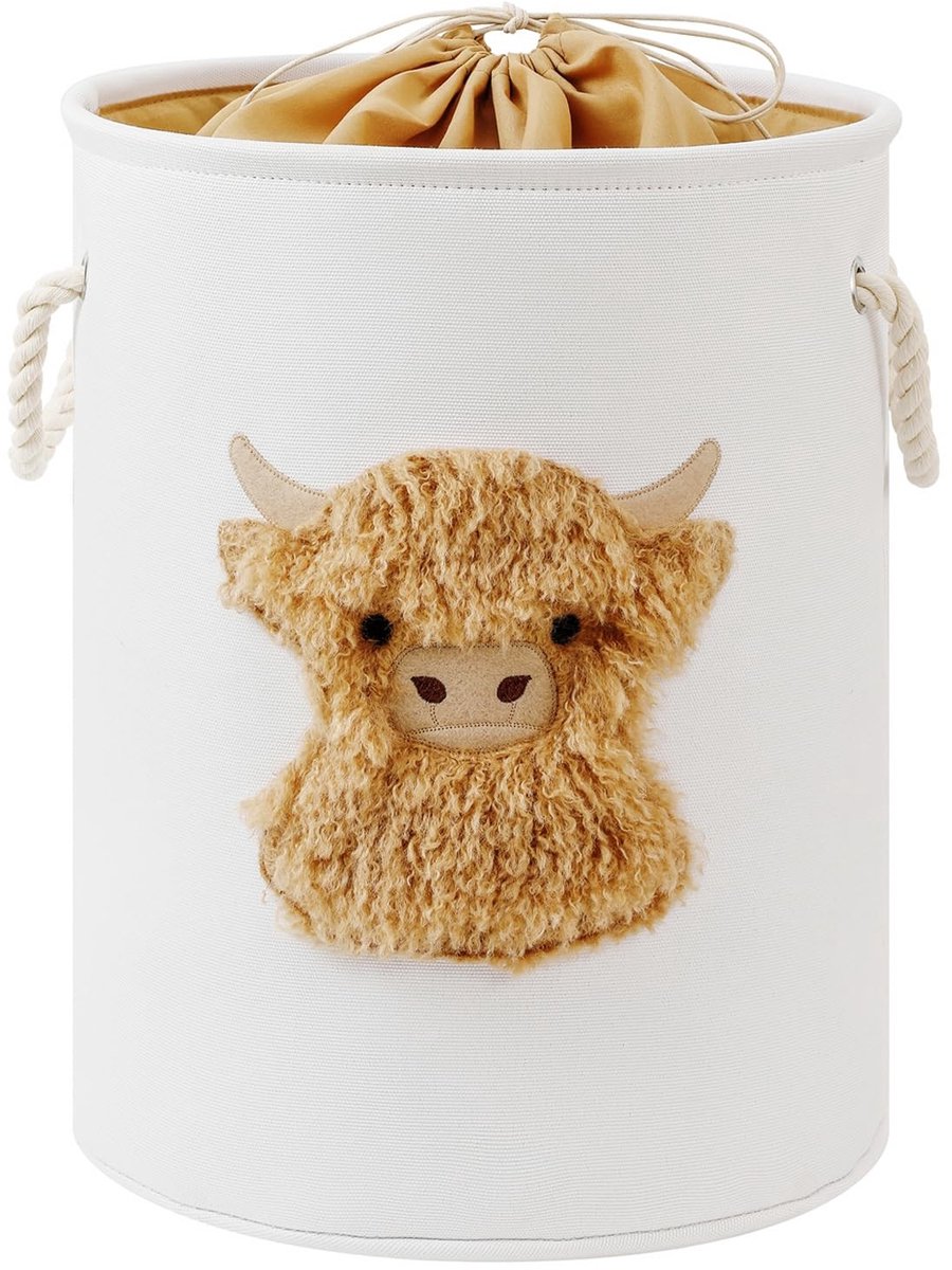 Omgoods - Wasmand voor Baby's met Hooglandkoe Motief
