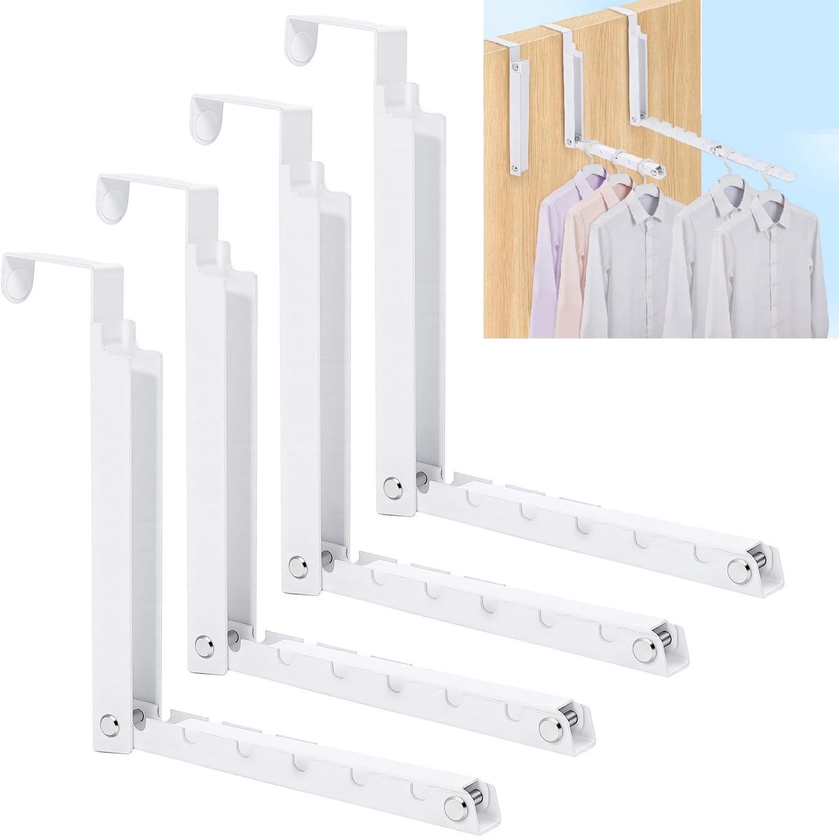 Omgoods - Inklapbare Haken voor Boven de Deur (4 stuks)