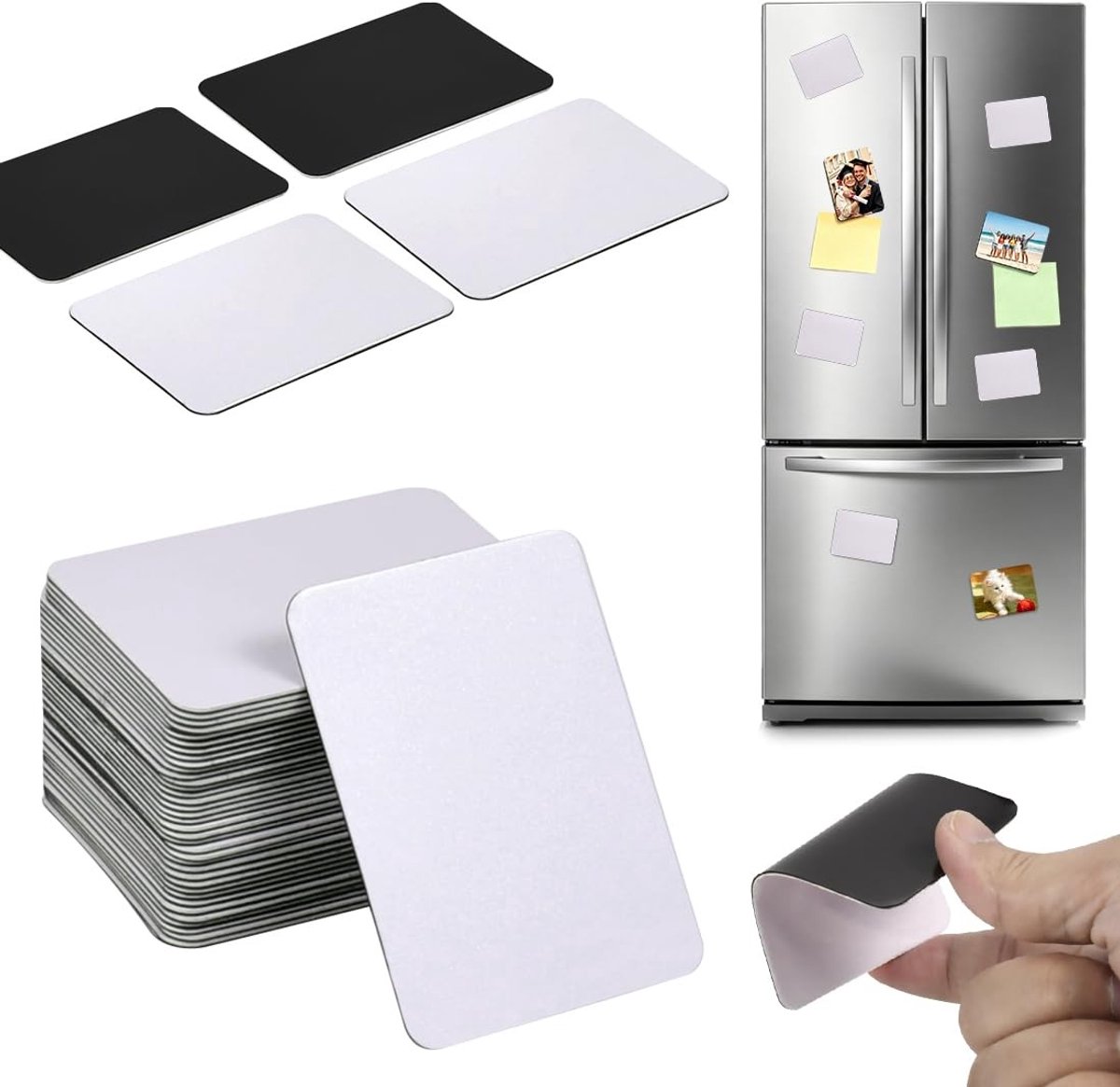 Omgoods - 40 Stuks Sublimatiemagneten Blanco 7,5 x 5,5 cm voor DIY Projecten