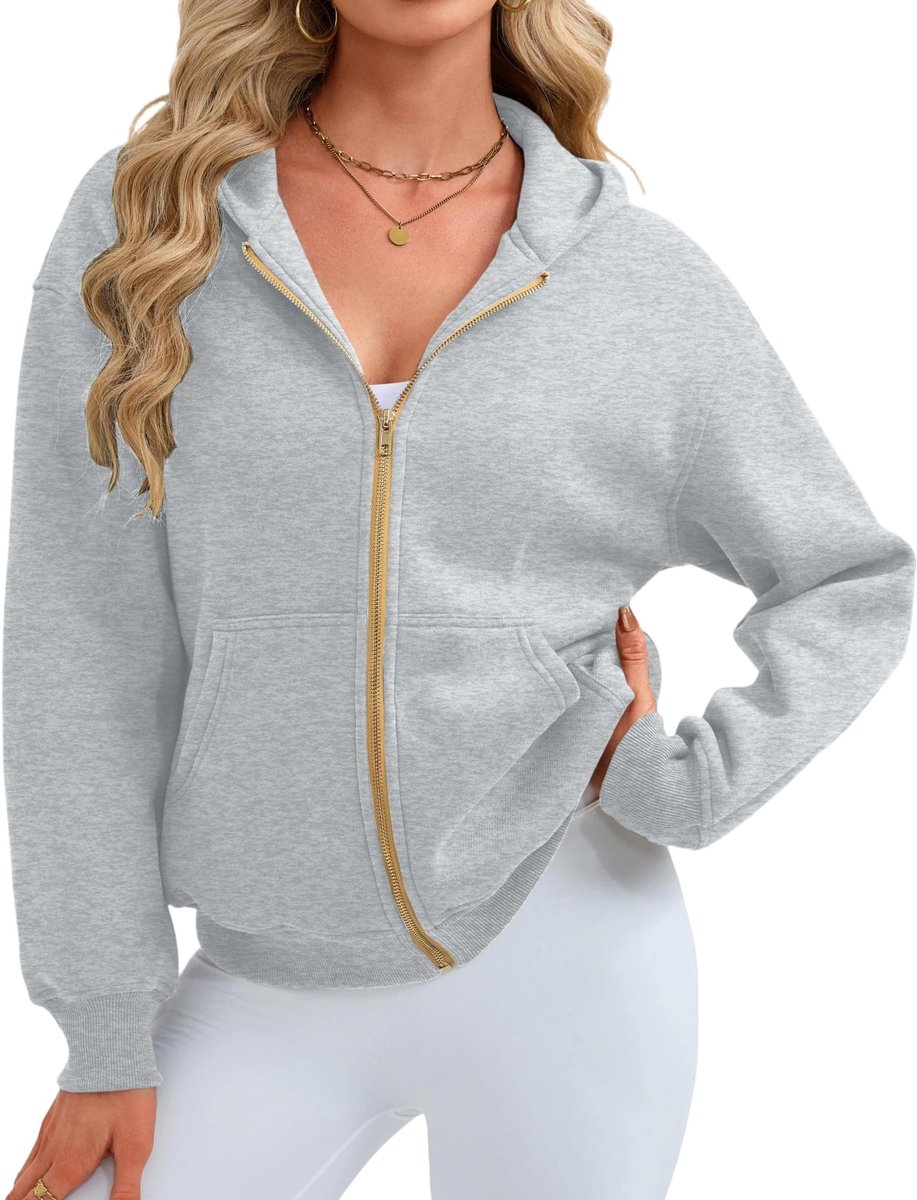 Omgoods - Dames Sweatjack met Capuchon en Rits - Comfortabele Hoodie voor Herfst en Winter