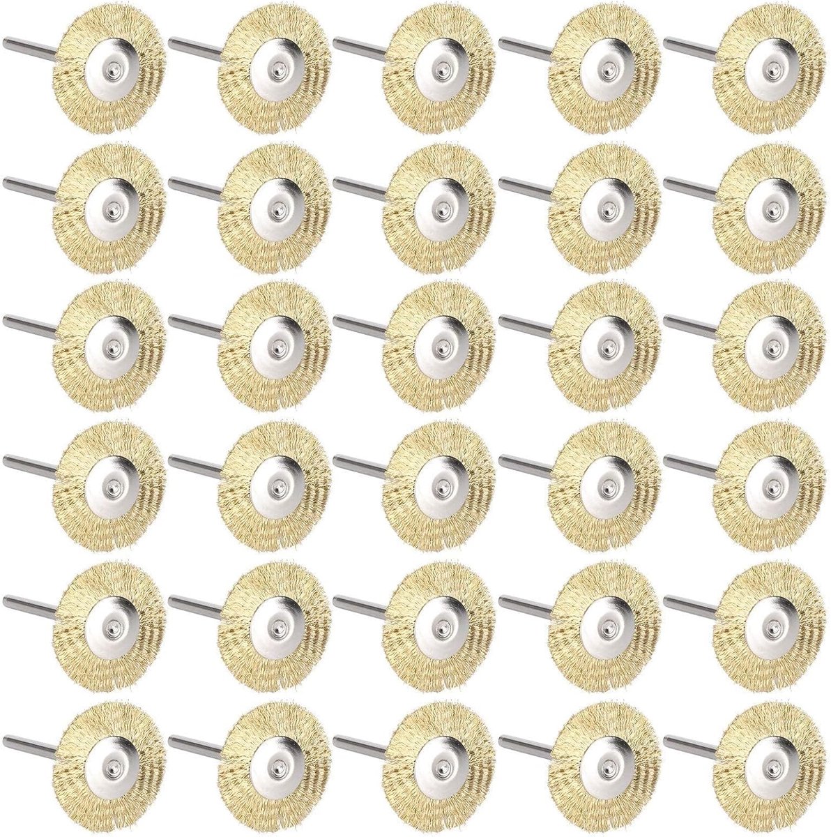 30-delige Koperdraad Staalborstel Set, Mini Draadborstels voor Polijsten, Reiniging van Roest, Corrosie en Verf, Buffing Wiel Borstels