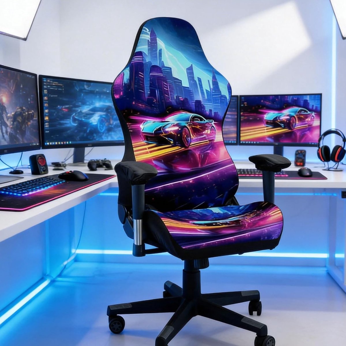 Wasbare Stoelhoes voor Gaming Chair met Armleuningen - Rekbare en Verwijderbare Bescherming voor Computerstoelen en Gaming Setup Decoratie