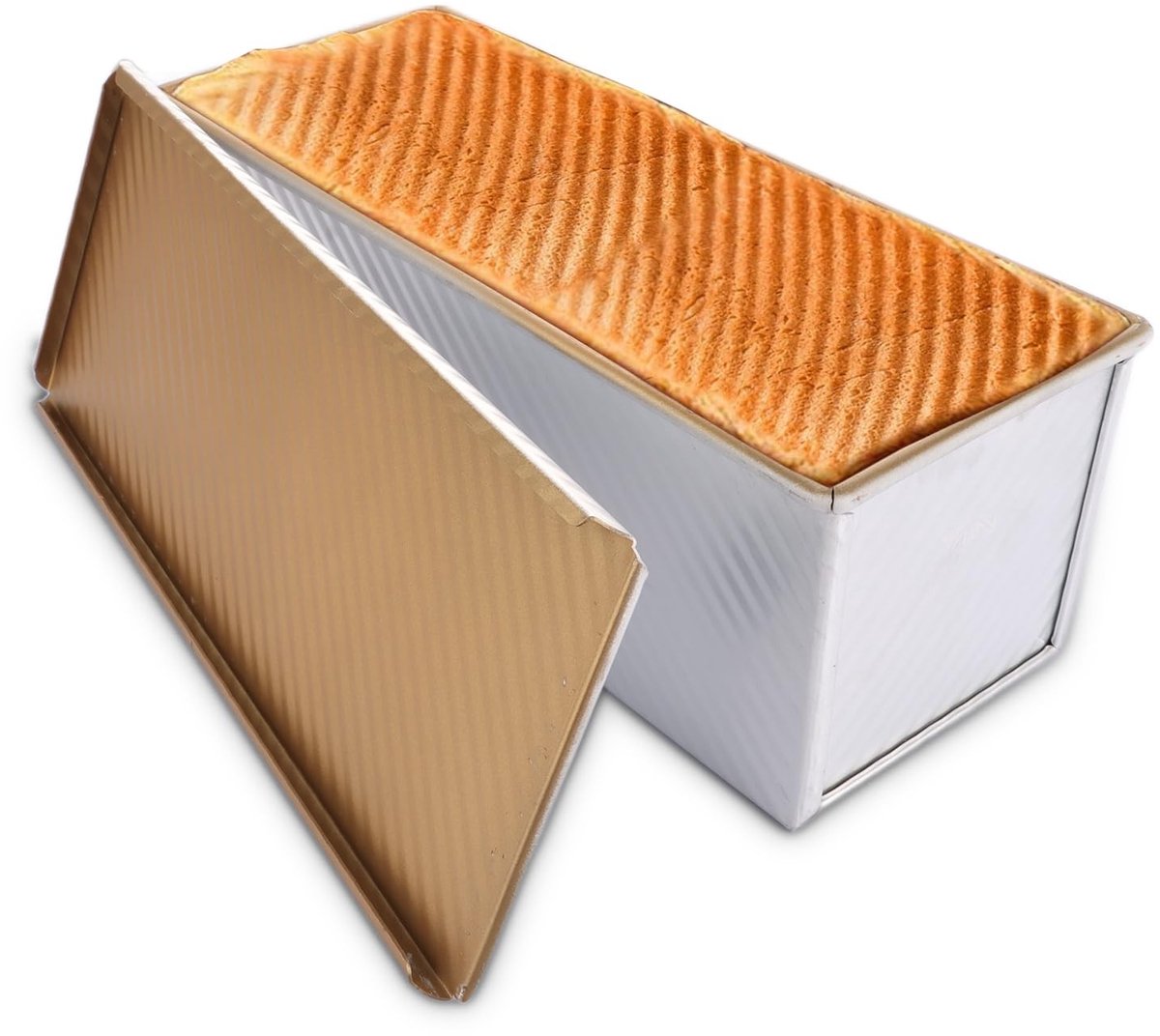 Omgoods- Broodbakvorm 1200 g - Aluminium met Deksel - Anti-aanbakpan - Pullman Haverpan - 37 x 12,5 x 12 cm - Duurzaam en Betrouwbaar - Broodpan