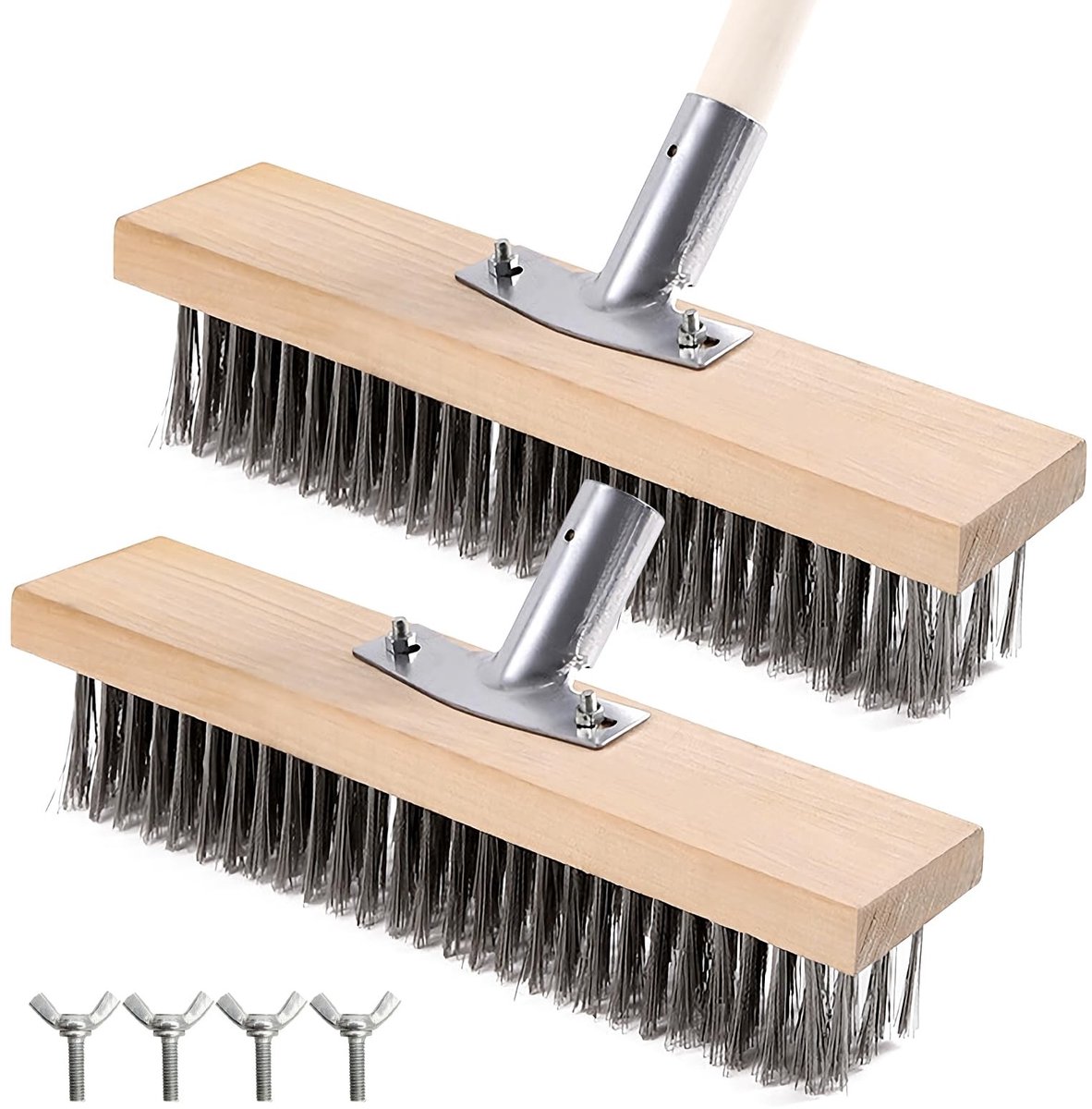 Omgoods - Set van 2 Draadbezems 30 cm - Staalbezem voor Tuin en Garage