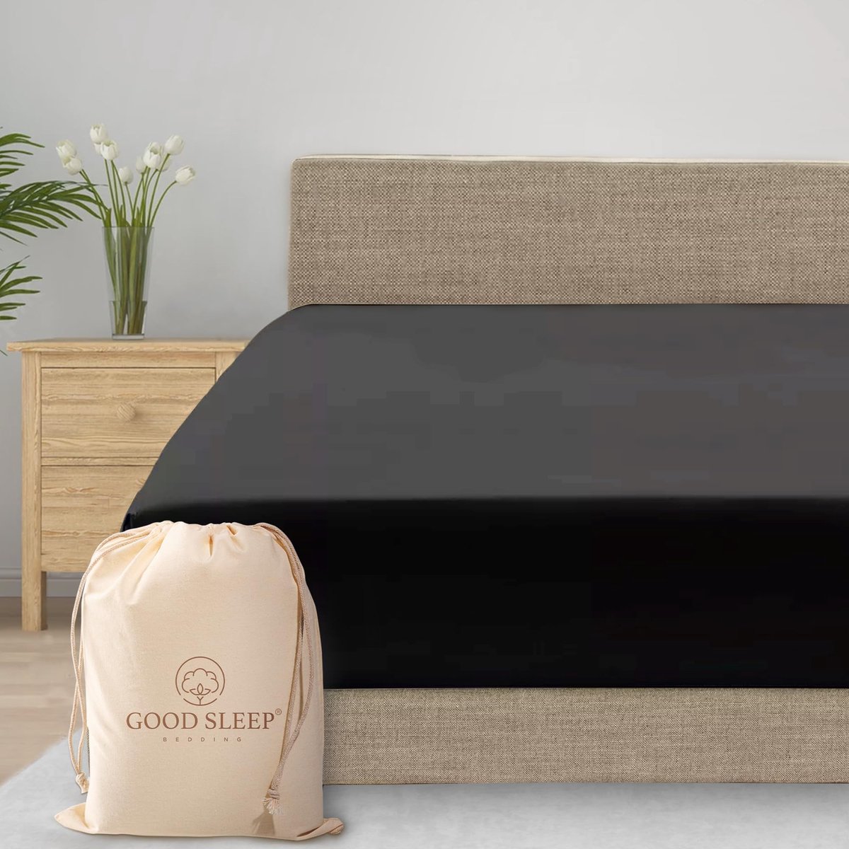 Omgoods - King Fitted Sheet 400 TC in Donkergrijs