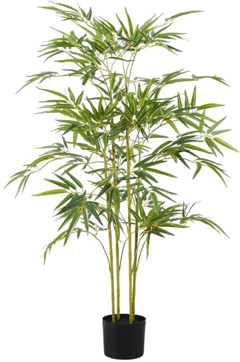 Omgoods - 100 cm Kunstplant Bamboe - Realistische Kunstboom in Pot