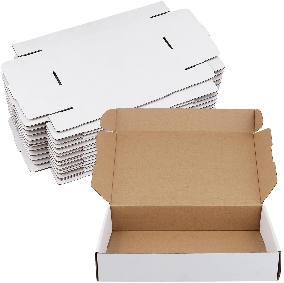 Omgoods - 30 Stuks Witte Verzenddozen 270 x 165 x 50 mm - Kartonnen Dozen voor Verpakking