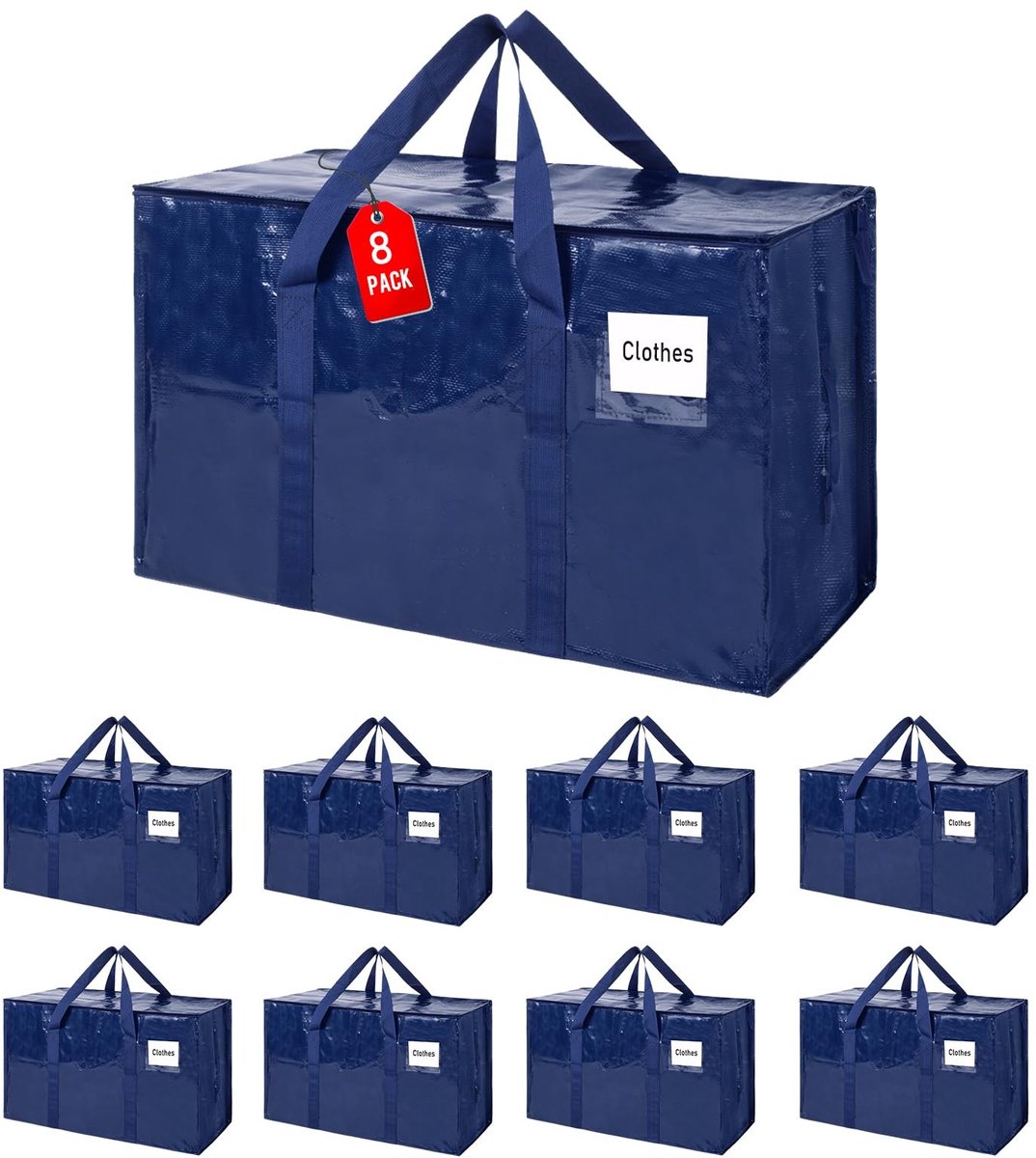 Omgoods - 8-Pack Verhuisbagage met 93 L Capaciteit voor Kleding en Beddengoed