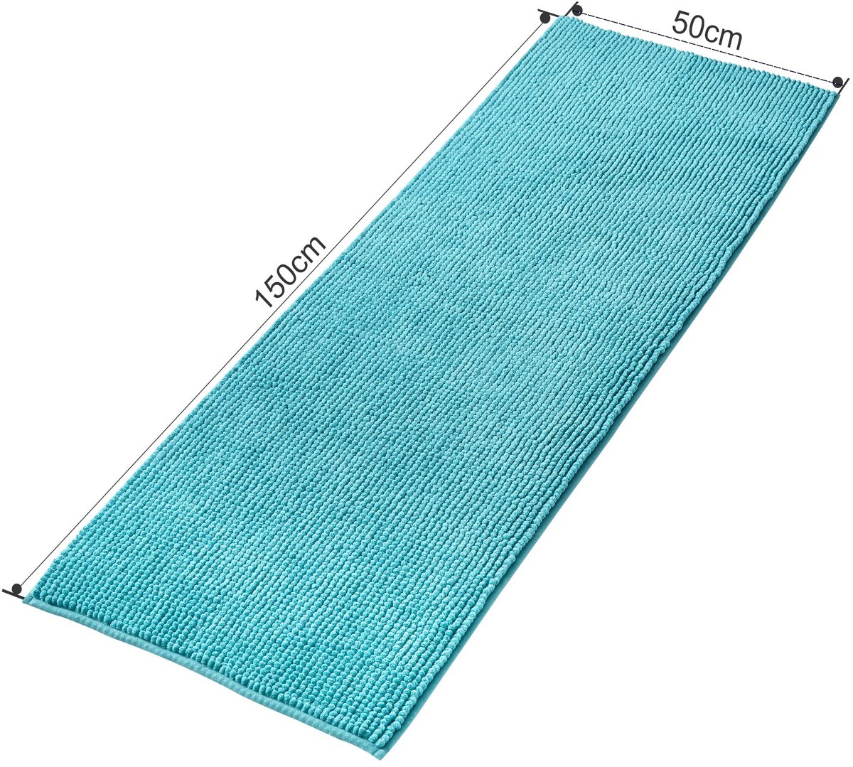Omgoods - Antislip Badmat van Zacht Chenille - Super Absorberend en Wasbaar, Turquoise
