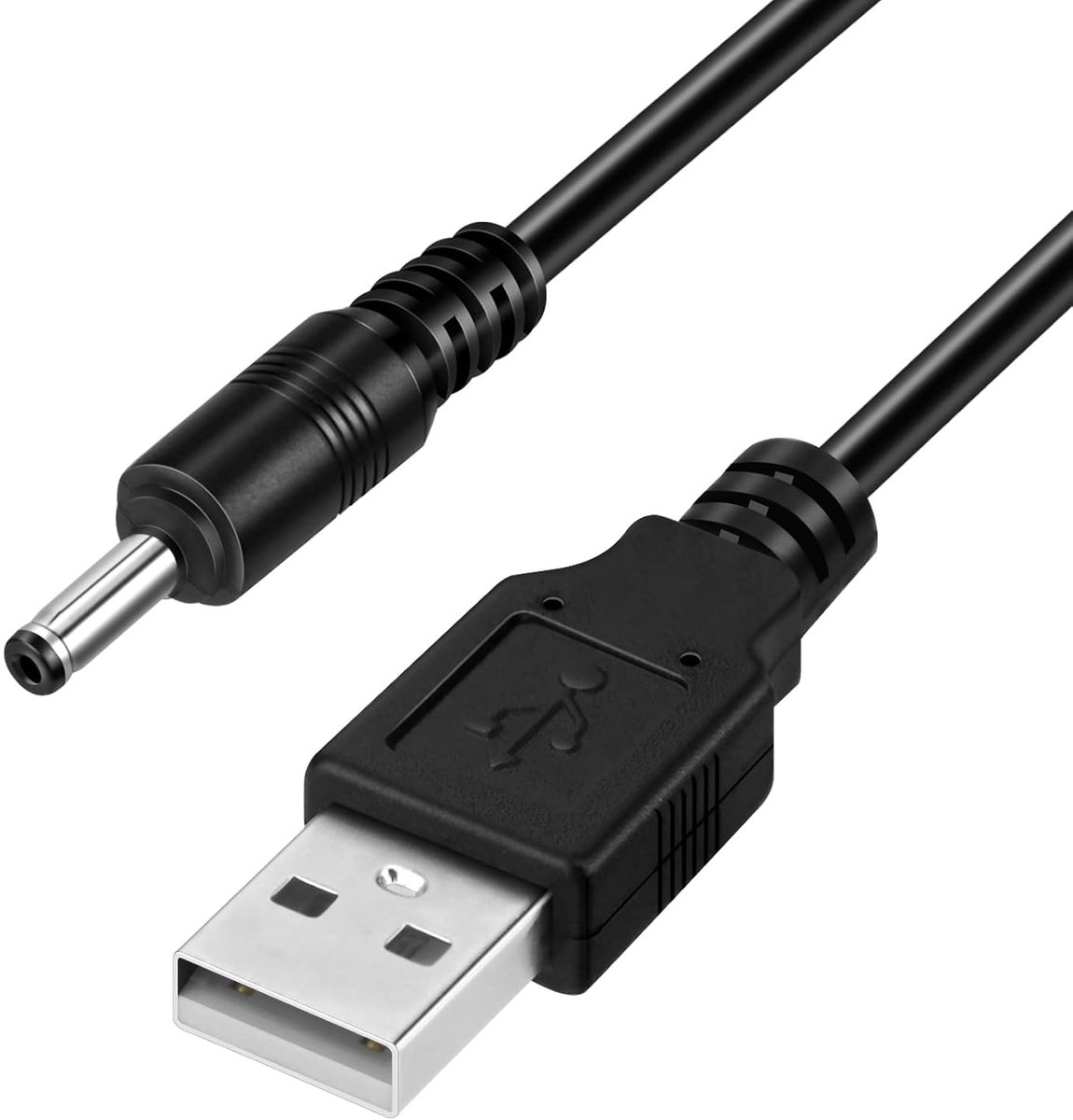 poeland USB naar 5V DC stroomkabel, USB naar DC 3,5 x 1,35 mm voedingskabel voor het opladen van elektrische tandenborstels, ventilatoren, luidsprekers, ledlicht (1 m)