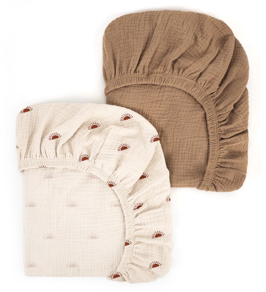 Omgoods - Muslin Katoenen Fitted Sheet 80x40 cm - Set van 2 - Voor Kinderwagens en Cribs